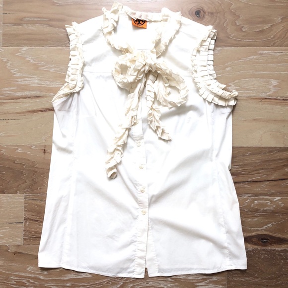 tory burch ruffle shell top